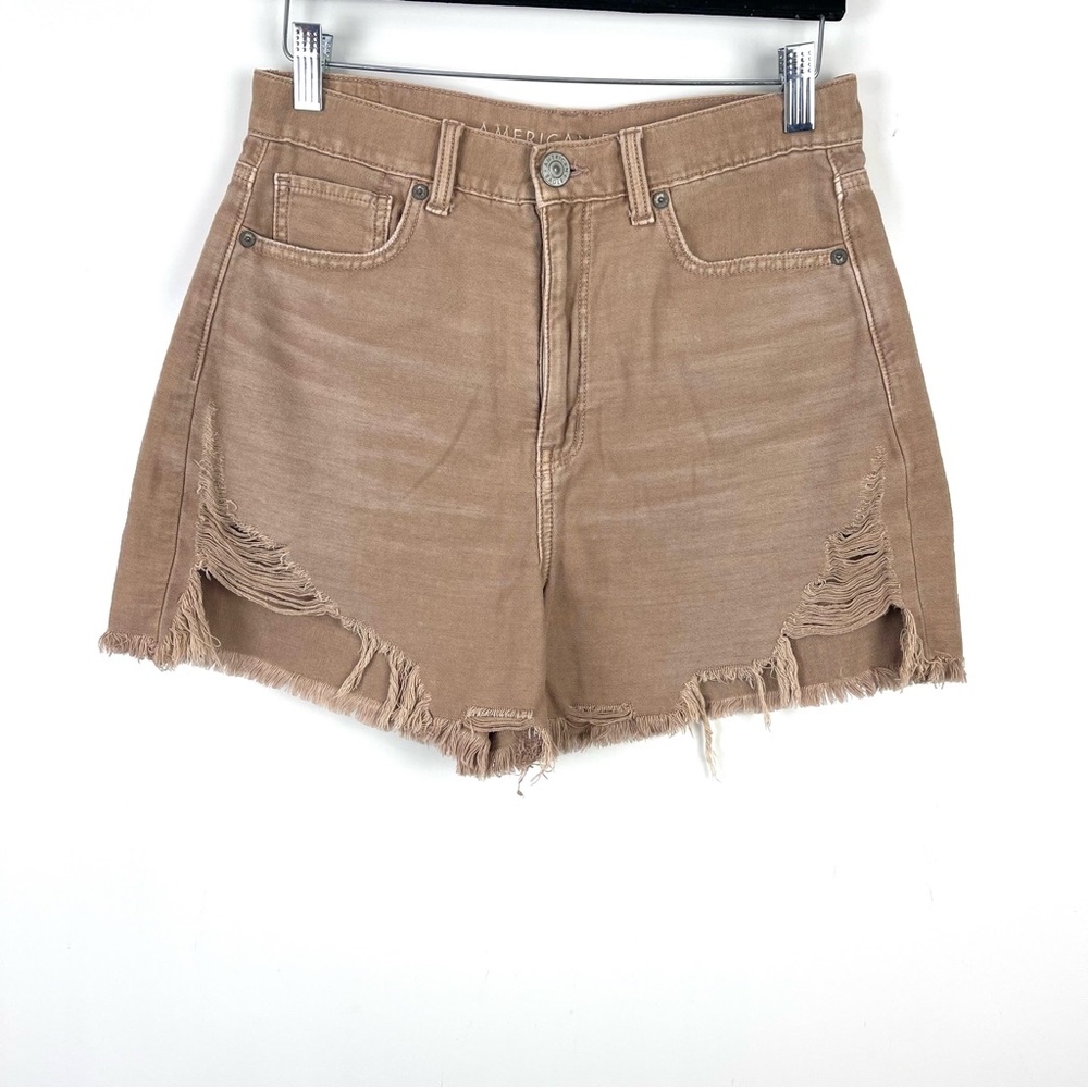 American Eagle Outfitters Distressed Raw Hem Highest Rise Mom Shorts Size 6